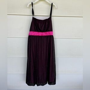Girls Size 14 Byer Girl Black & Pink Sparkle Spaghetti Strap Dress